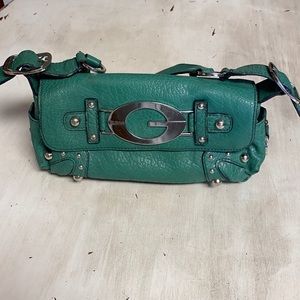 Guess Handbag Green Silver Details Studded Adjustable Shoulder Strap